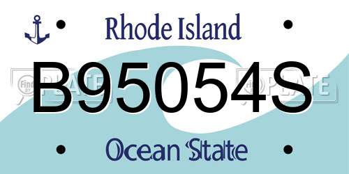 B95054S Rhode Island License Plate