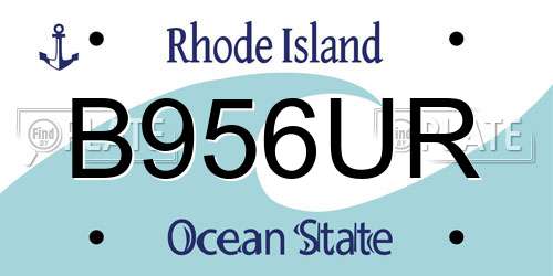 B956UR Rhode Island License Plate
