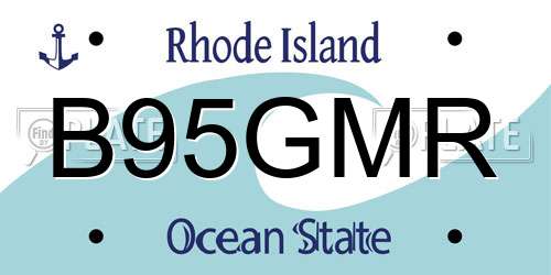B95GMR Rhode Island License Plate
