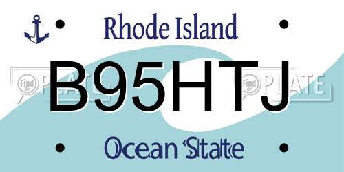 B95HTJ Rhode Island License Plate