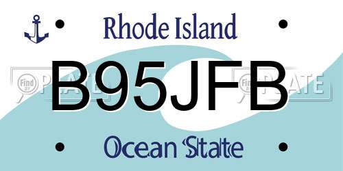 B95JFB Rhode Island License Plate