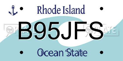 B95JFS Rhode Island License Plate