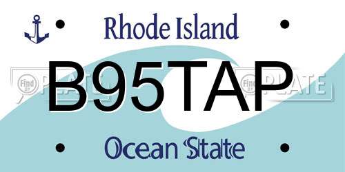 B95TAP Rhode Island License Plate