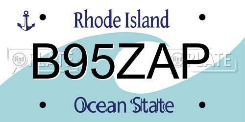 B95ZAP Rhode Island License Plate