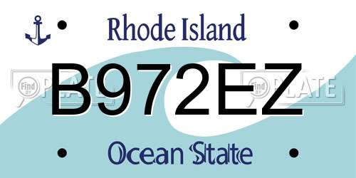 B972EZ Rhode Island License Plate