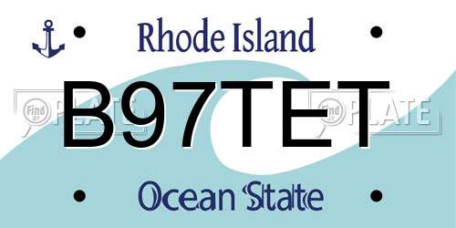 B97TET Rhode Island License Plate