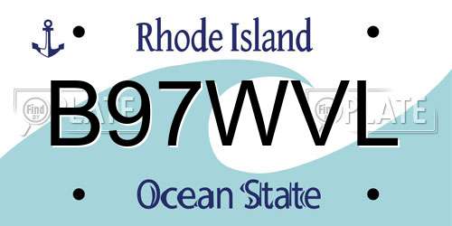 B97WVL Rhode Island License Plate