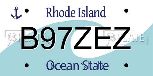 B97ZEZ Rhode Island License Plate