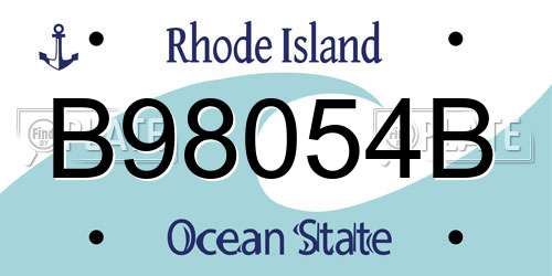 B98054B Rhode Island License Plate