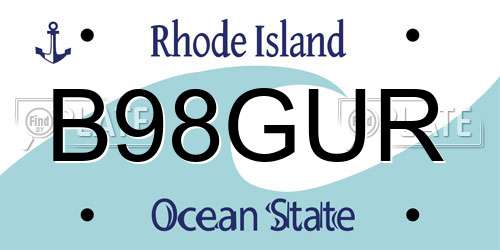 B98GUR Rhode Island License Plate