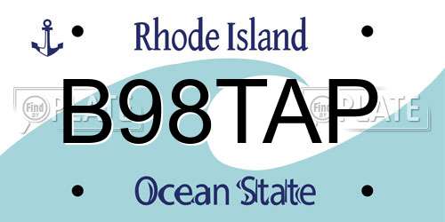 B98TAP Rhode Island License Plate
