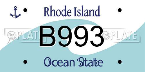 B993 Rhode Island License Plate