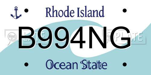 B994NG Rhode Island License Plate