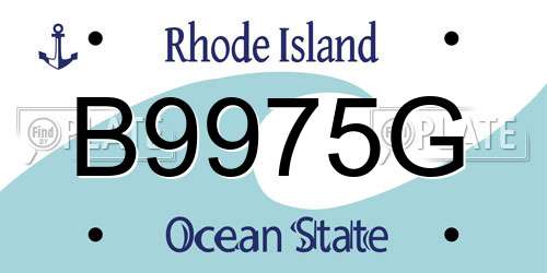 B9975G Rhode Island License Plate