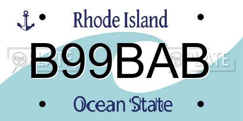 B99BAB Rhode Island License Plate