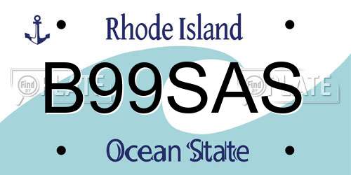 B99SAS Rhode Island License Plate