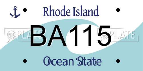 BA115 Rhode Island License Plate