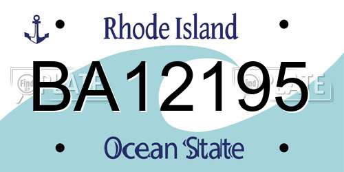 BA12195 Rhode Island License Plate