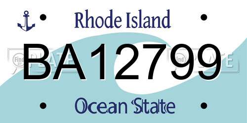 BA12799 Rhode Island License Plate