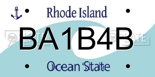 BA1B4B Rhode Island License Plate