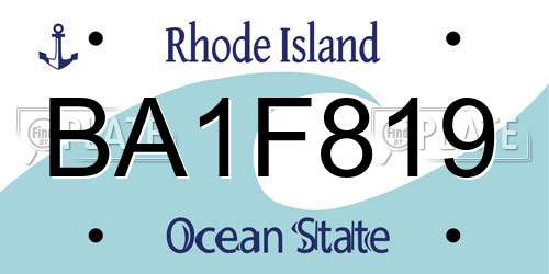 BA1F819 Rhode Island License Plate