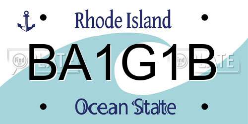 BA1G1B Rhode Island License Plate