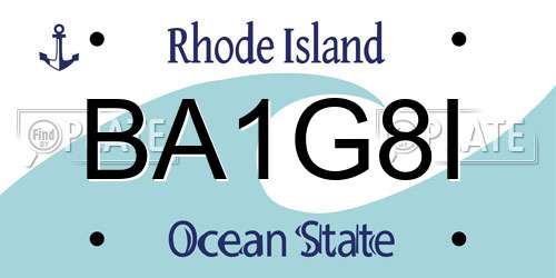 BA1G8I Rhode Island License Plate