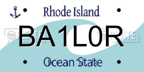 BA1L0R Rhode Island License Plate