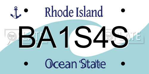 BA1S4S Rhode Island License Plate