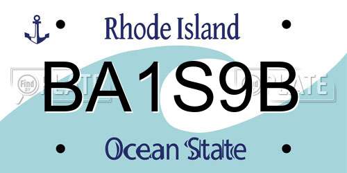 BA1S9B Rhode Island License Plate