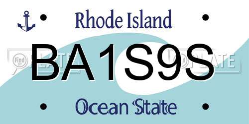 BA1S9S Rhode Island License Plate