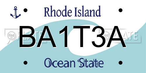 BA1T3A Rhode Island License Plate