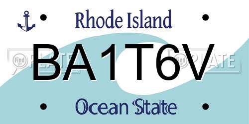 BA1T6V Rhode Island License Plate