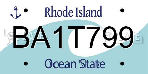 BA1T799 Rhode Island License Plate