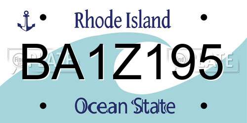 BA1Z195 Rhode Island License Plate