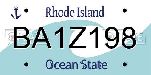 BA1Z198 Rhode Island License Plate