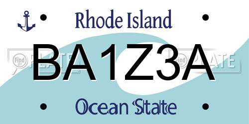 BA1Z3A Rhode Island License Plate