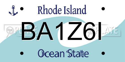 BA1Z6I Rhode Island License Plate