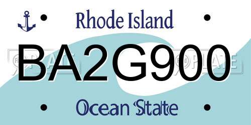 BA2G900 Rhode Island License Plate