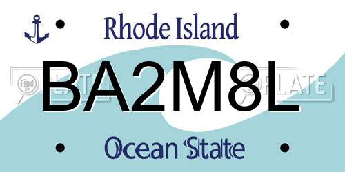 BA2M8L Rhode Island License Plate