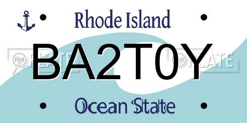 BA2T0Y Rhode Island License Plate