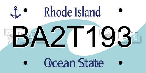 BA2T193 Rhode Island License Plate