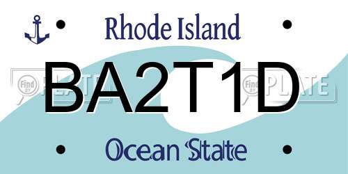 BA2T1D Rhode Island License Plate