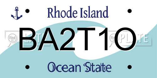 BA2T1O Rhode Island License Plate