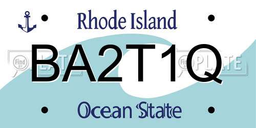 BA2T1Q Rhode Island License Plate