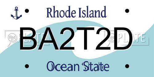 BA2T2D Rhode Island License Plate