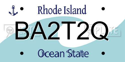 BA2T2Q Rhode Island License Plate