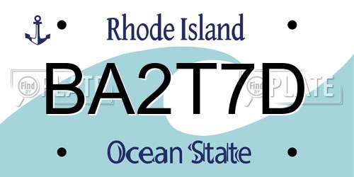 BA2T7D Rhode Island License Plate