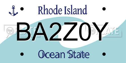 BA2Z0Y Rhode Island License Plate