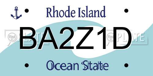 BA2Z1D Rhode Island License Plate